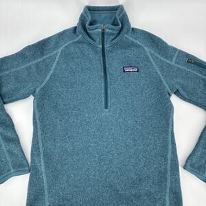 Patagonia Better Sweater Women Small Blue Teal Fleece 1/4 Zip Pullover Outdoors